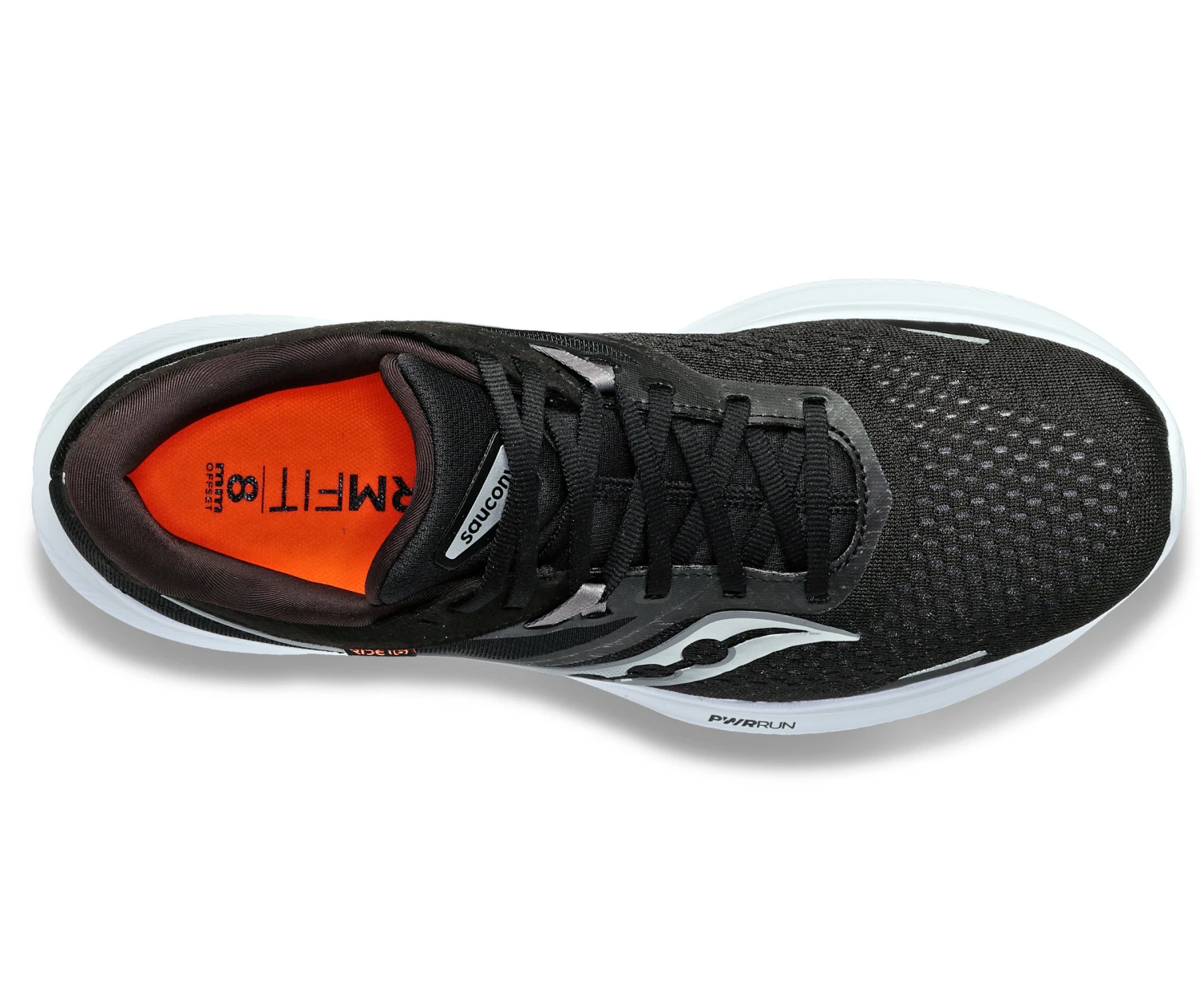 Saucony Men’s Ride 16 (05 - Black/White) - Image 5