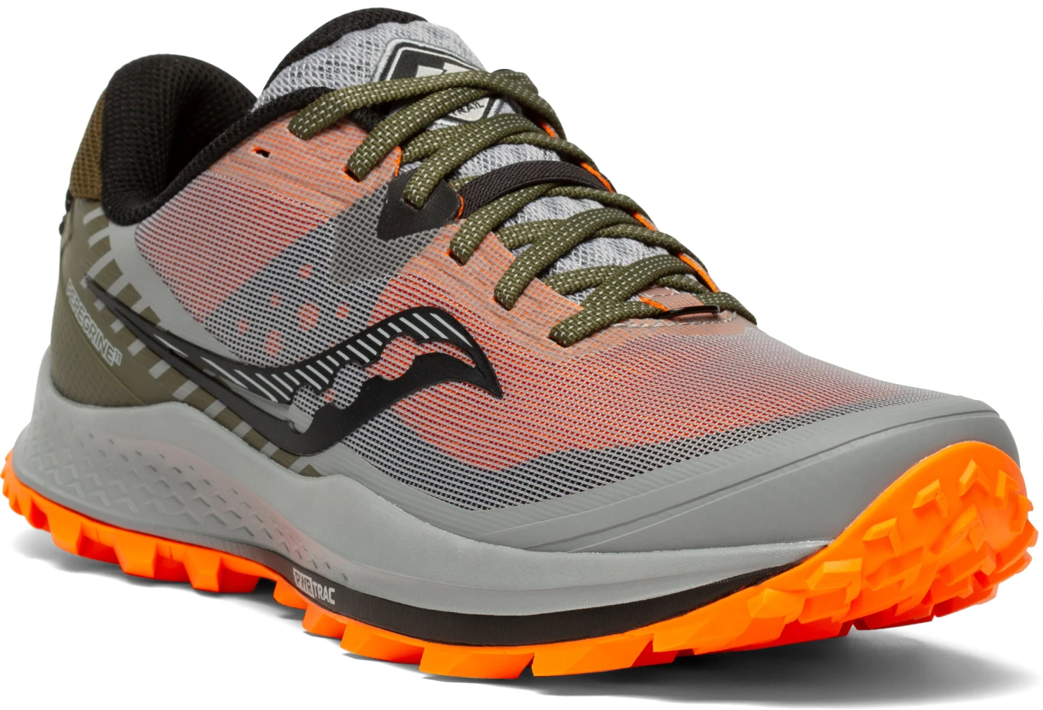 Saucony Men's Peregrine 11 (20 - Alloy/Olive/Vizi) - Image 3